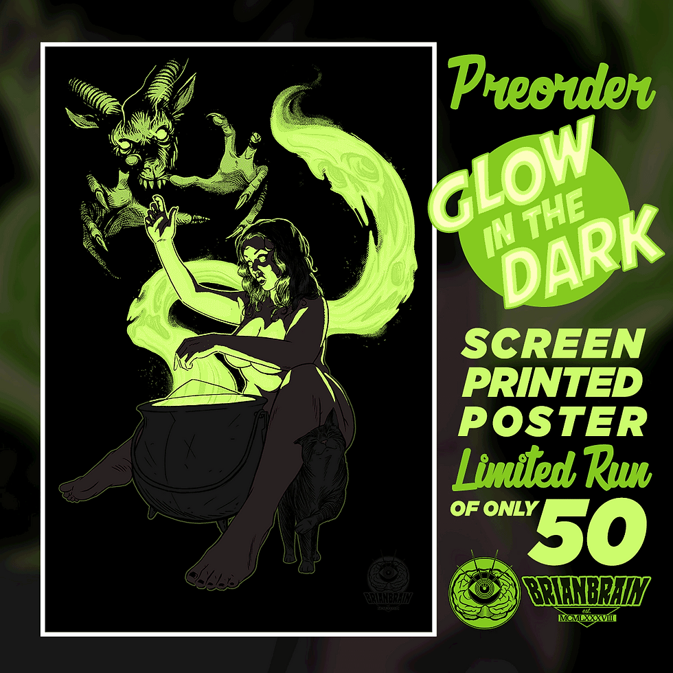 Thumbnail: Pin Up Witch - Glow in the Dark - 8 Color Screen Print Poster