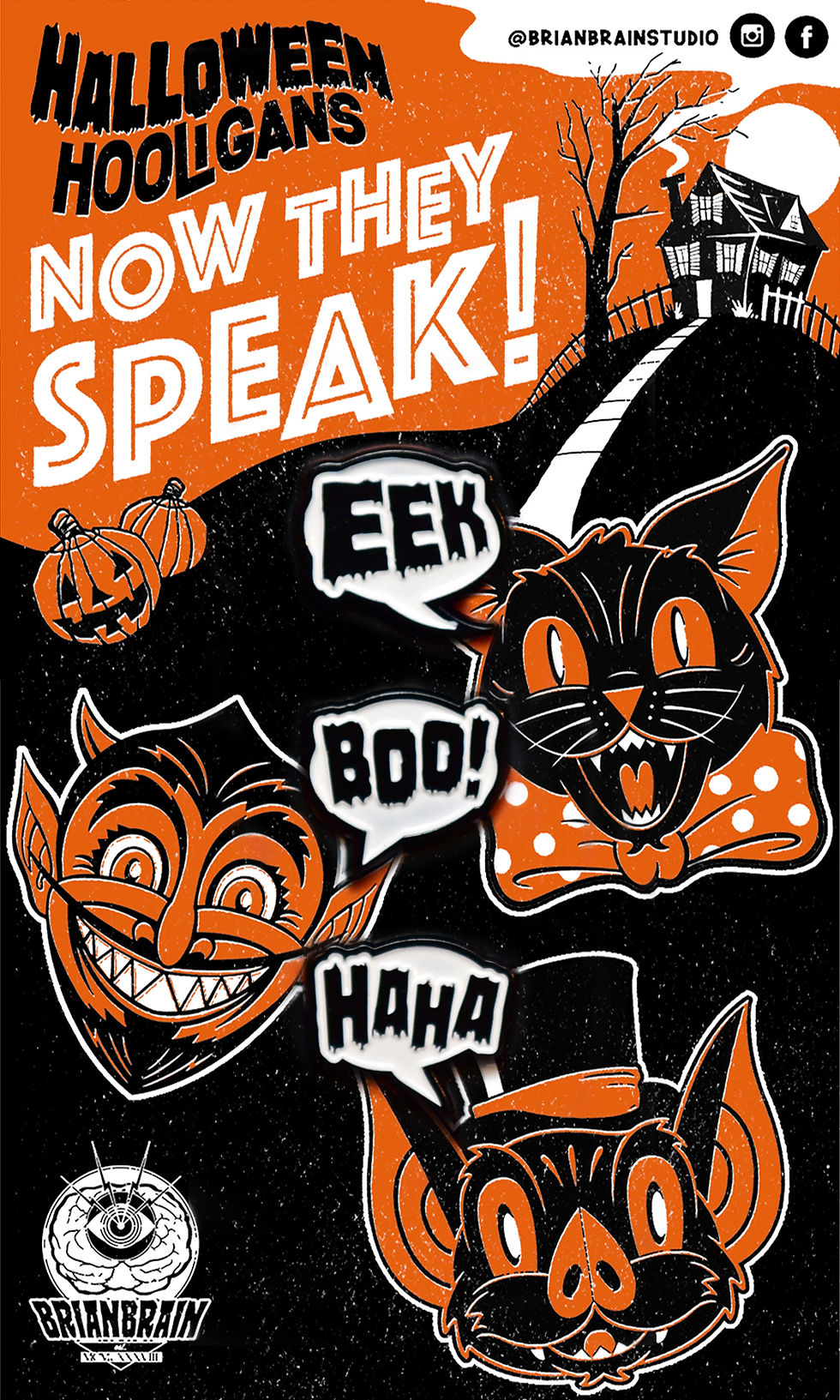 Thumbnail: Halloween Hooligans Word Bubble Enamel Pin Set