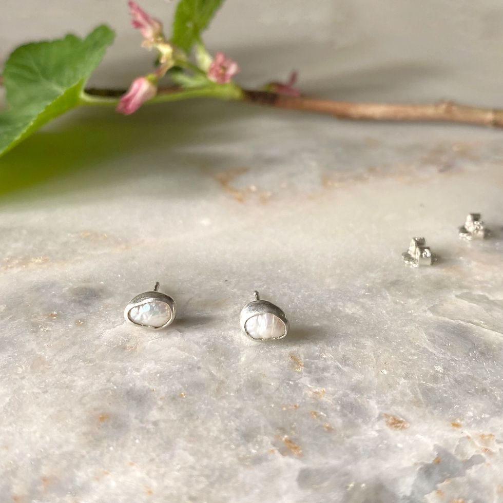 Thumbnail: Freshwater Pearl Stud Earrings | Sterling Silver
