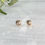 Thumbnail: Tiny Pearl Stud Earrings in 22k + 14k Gold