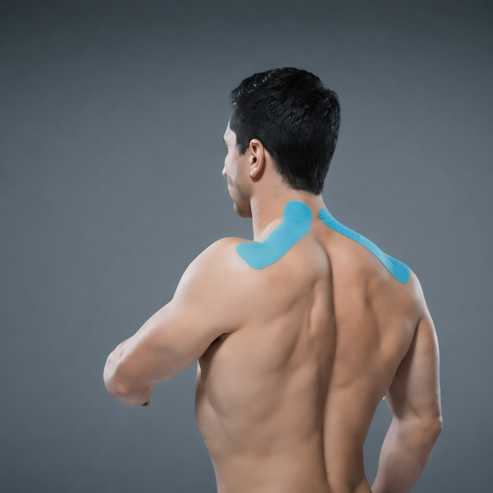 גוף חזק עם טייפ קינסיולוגי