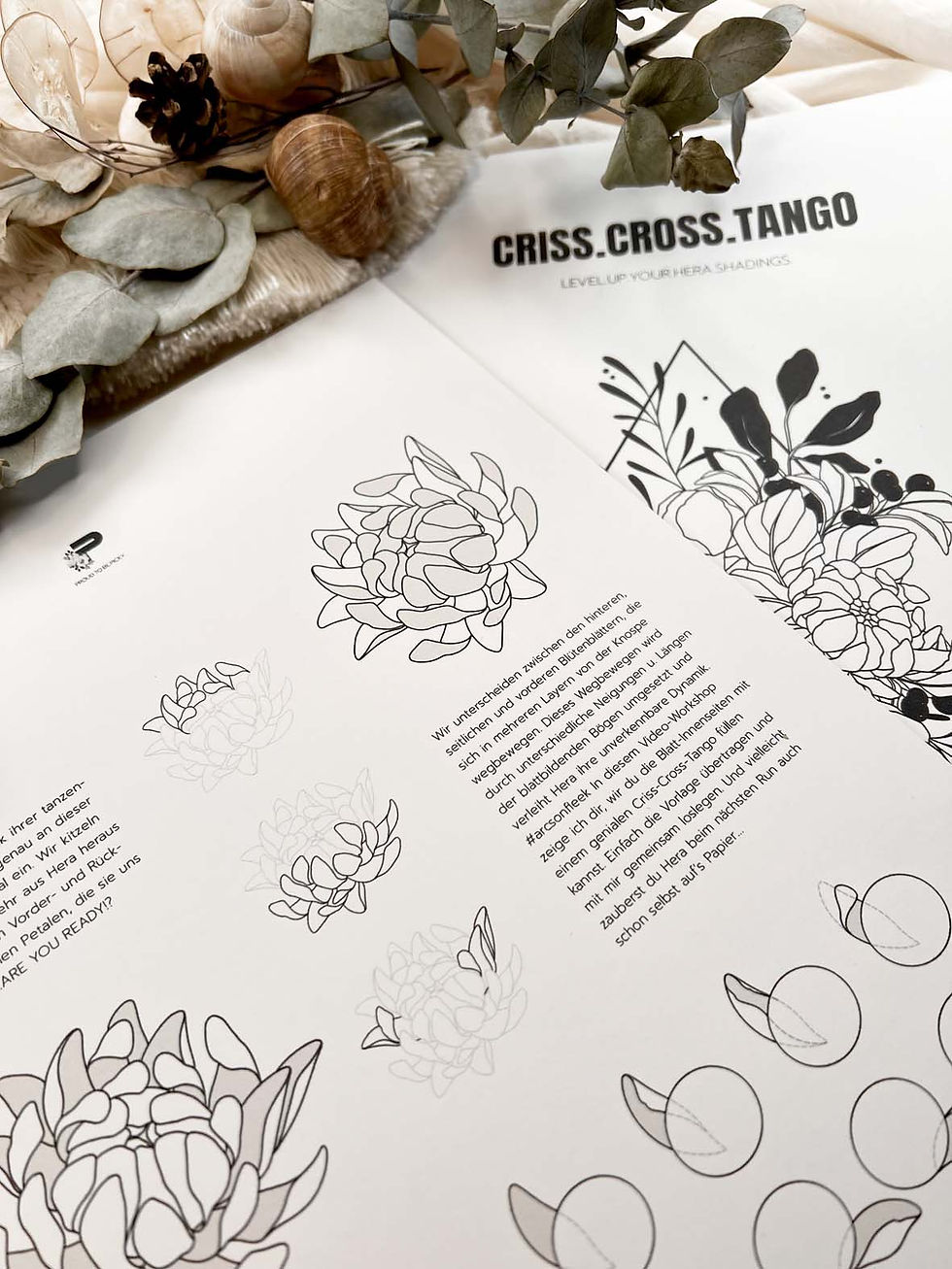 Miniaturbild: Workbook, Videoworkshop, proudtobepicky, PROUD.TO.BE.PICKY., Modern Florals, Zeichenanleitung