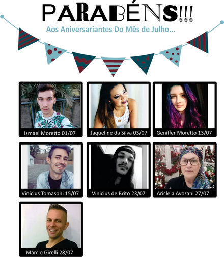 Aniversariantes de Julho