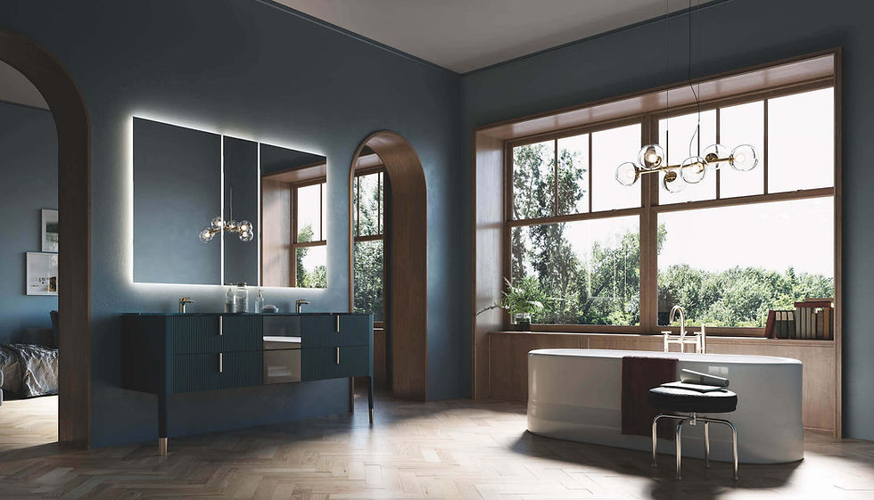 Bagno Vertico con specchiera retrolluminata - Puntrotre arredobagno