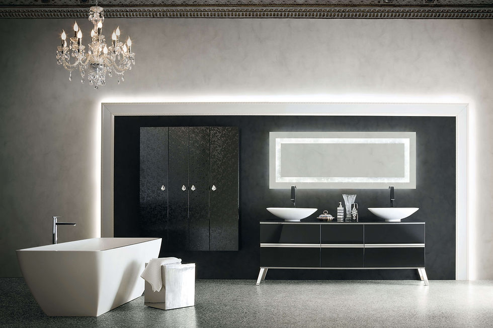 Bagno Jacana Luxury in versione lucida - con pensili fiorati