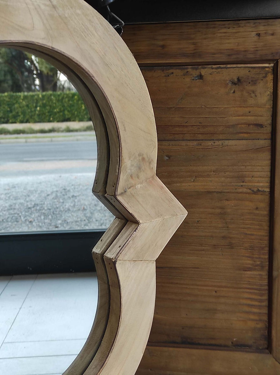 Miniatura: Specchiera sagomata in legno Vintage