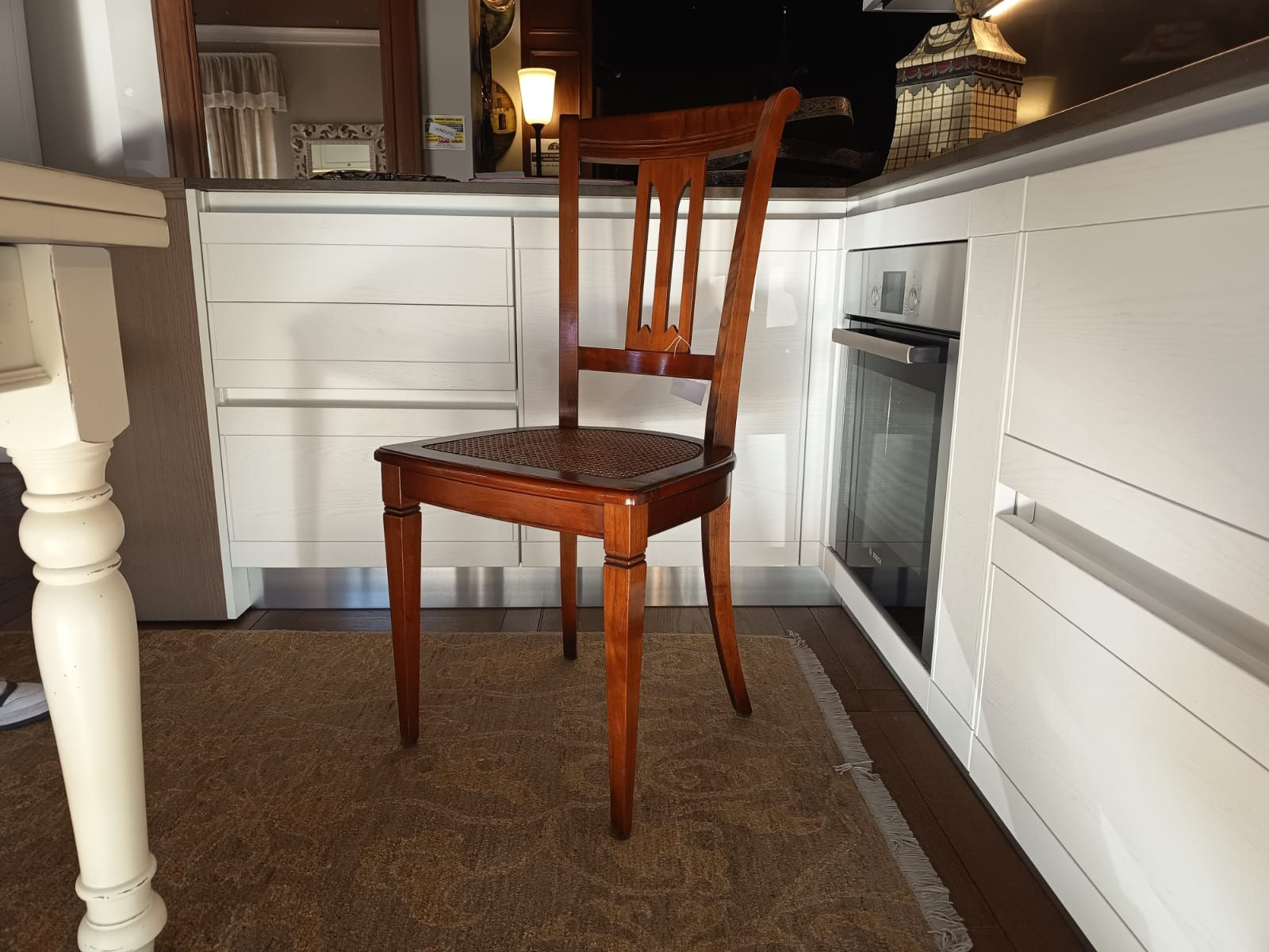 Sedia classica in legno di ciliegio Nazionale - seduta paglia di Vienna