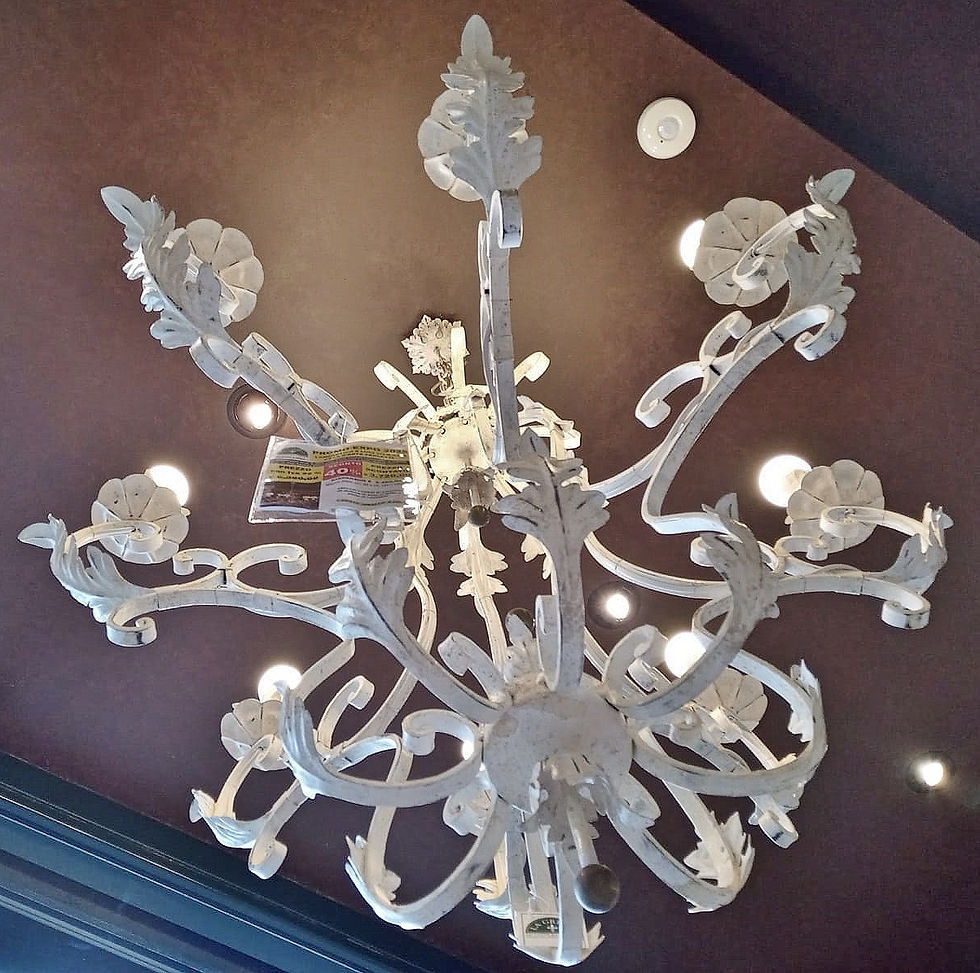 Miniatura: Lampadario classico in ferro battuto a mano Bianco - 8 luci