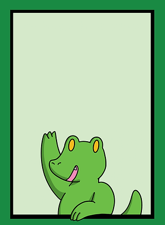 A book cover featuring a cartoon crocodile waving and smiling