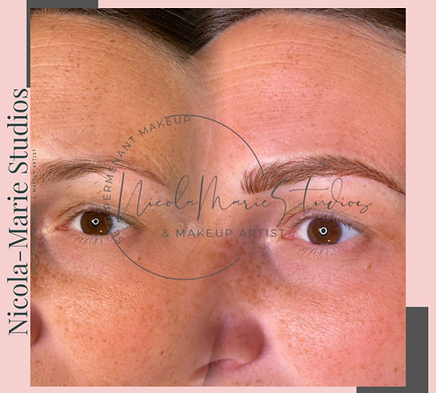 Combo microblading permenant brows, microbading hairlike strokes