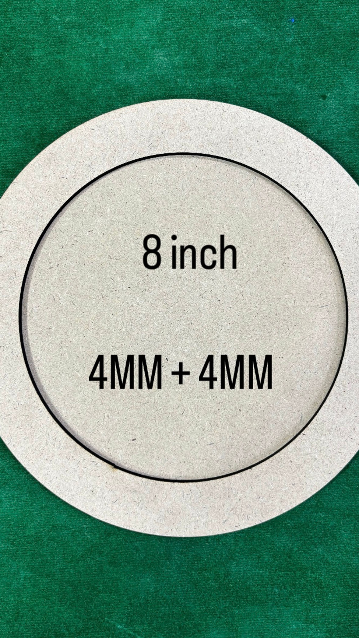 Plain MDF with Ring - 8 inch  (4 MM + 4MM)