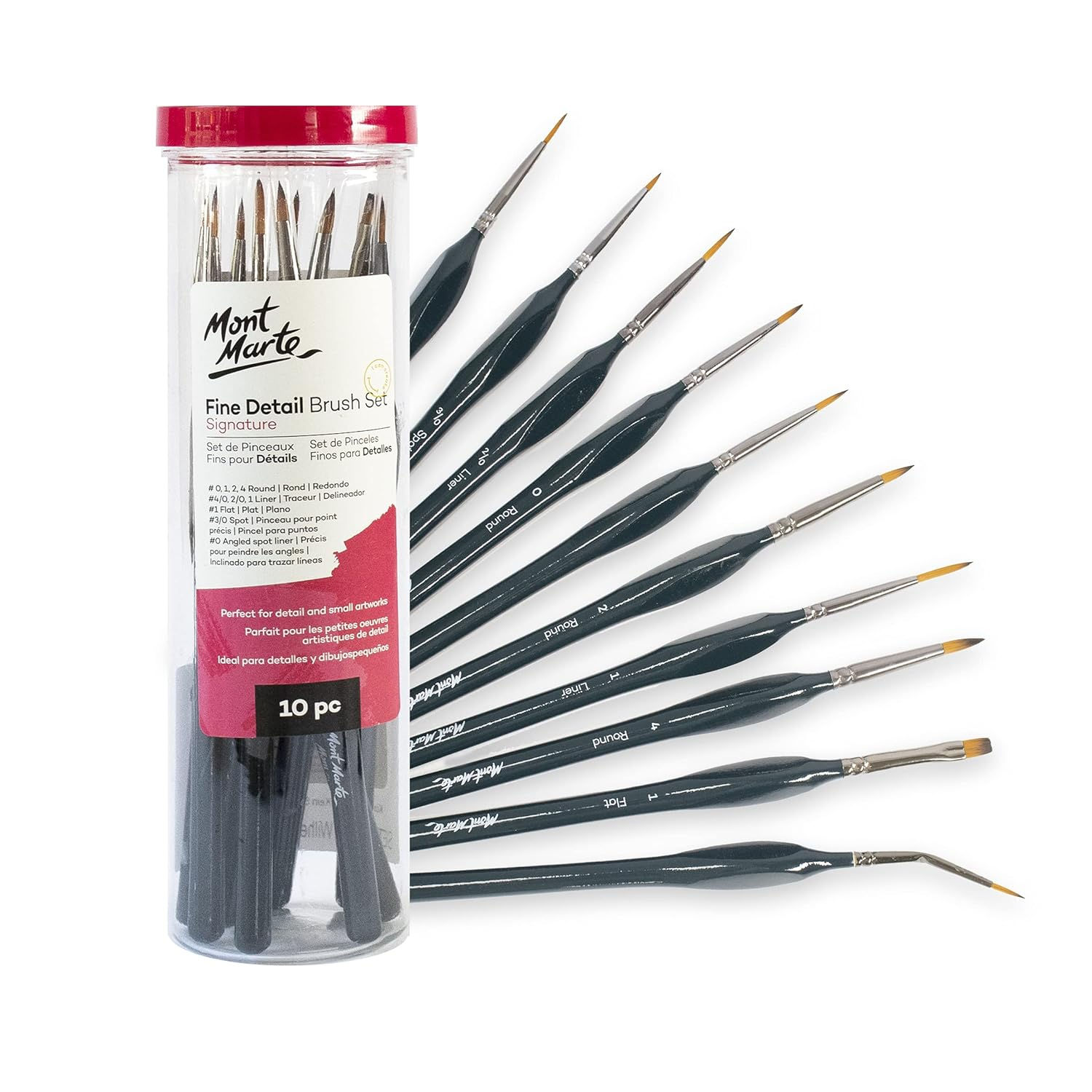 Mont Marte Fine Detail Brush Set of 10 Pc