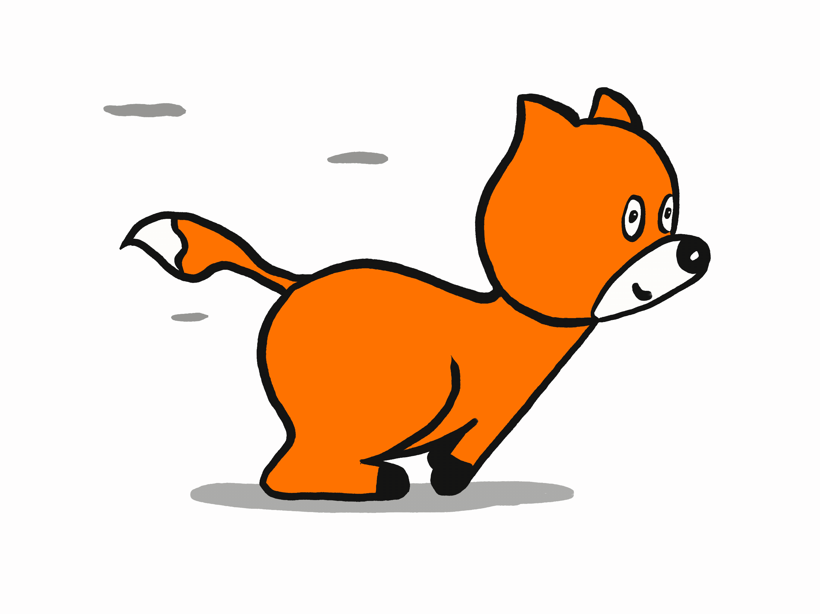 Running fox - 2 frame animation.gif
