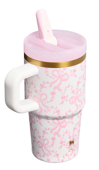 STANLEY x LoveShackFancy The Quencher Protour Flip Straw Tumbler 20oz in Coquette Bow Chantilly
