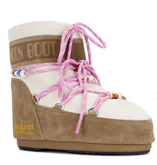 MOON BOOT X Guest in Residence Low Suede Beads Boot in Honey & White Sand