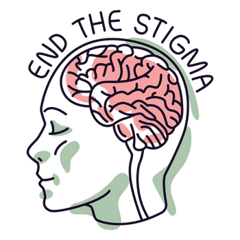 Mental health stigma color stroke PNG Design