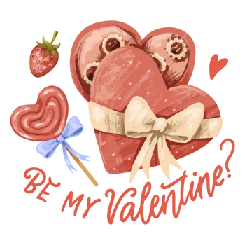 Be my Valentine chocolate badge PNG Design
