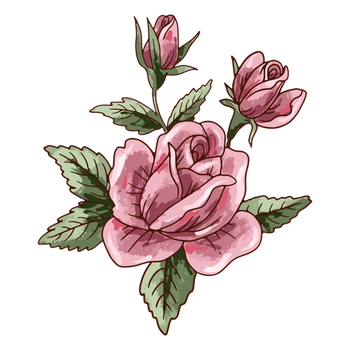 Realistic rose flower clipart