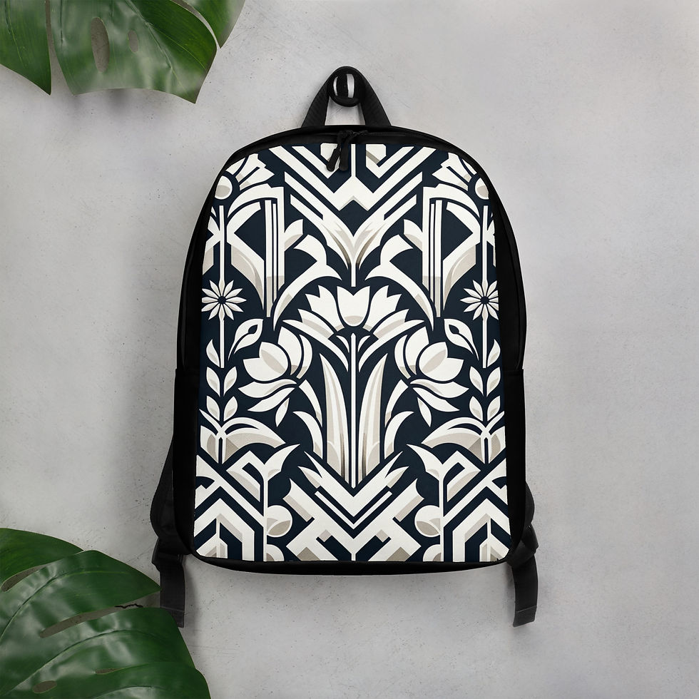 Thumbnail: Art deco flowers Minimalist Backpack