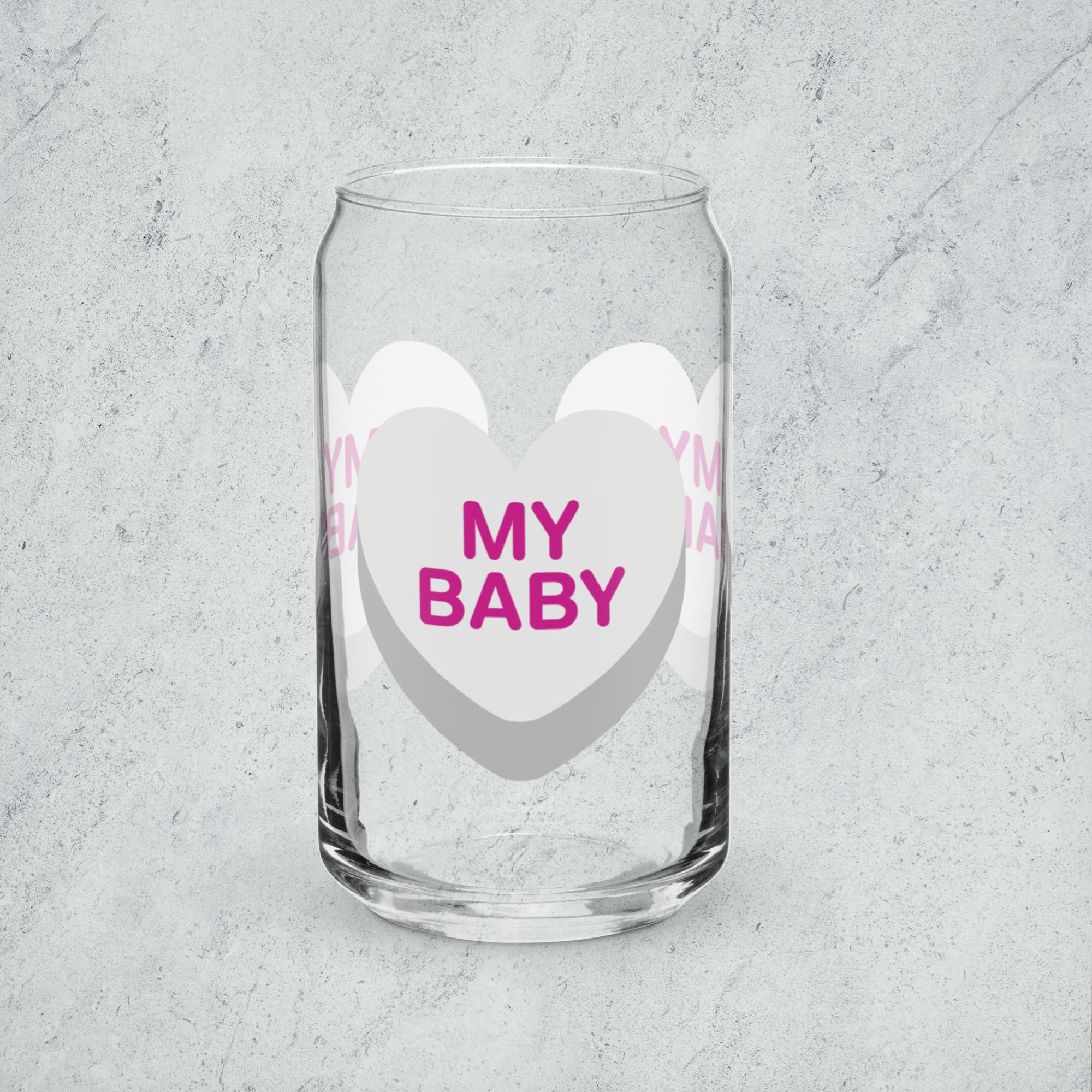 My Baby heart Can-shaped glass