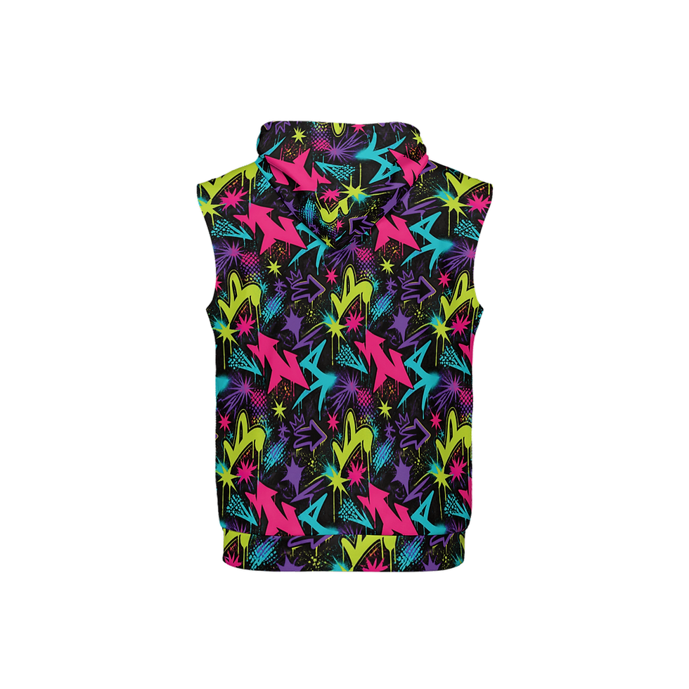 Thumbnail: Graffiti Unisex Regular Fit Sleeveless Pullover Hoodie-Super Heavy 375g