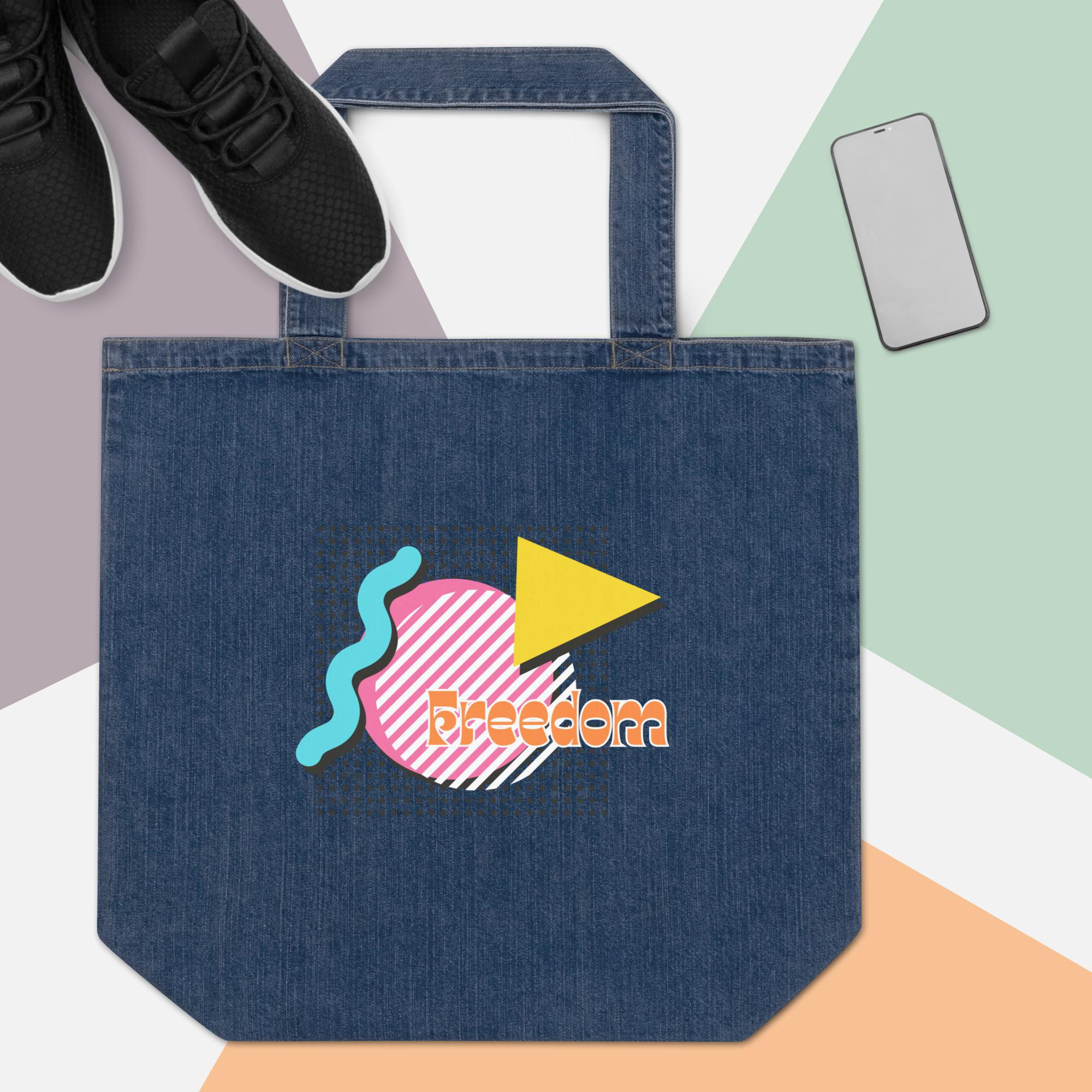 Freedom Organic denim tote bag