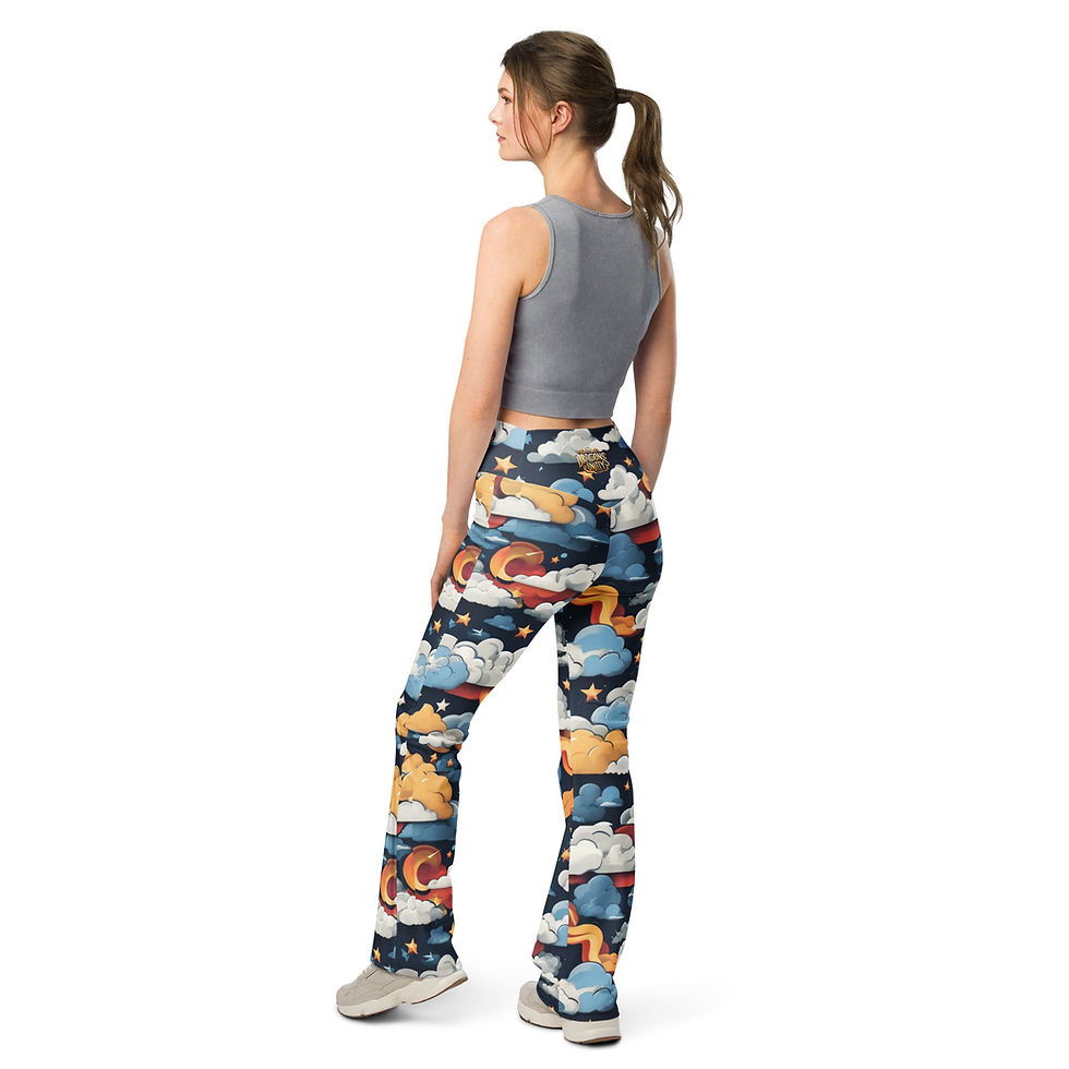 Thumbnail: Cartoon clouds Flare leggings
