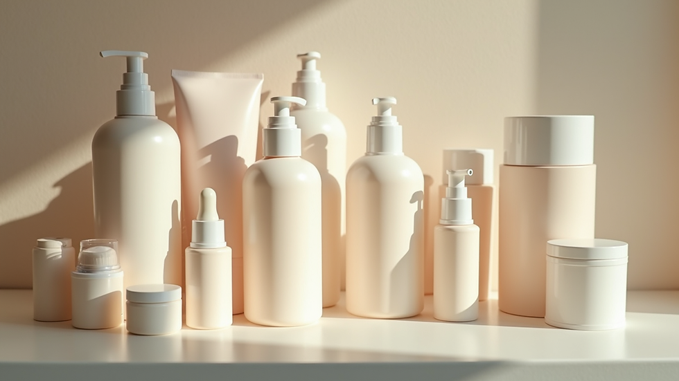 Eye-level view of a skincare shelf with various moisturizing products