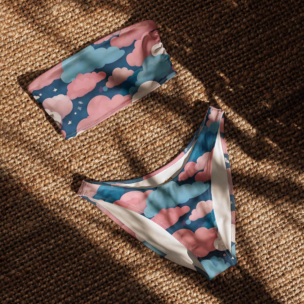 Thumbnail: Pink clouds Recycled bandeau bikini