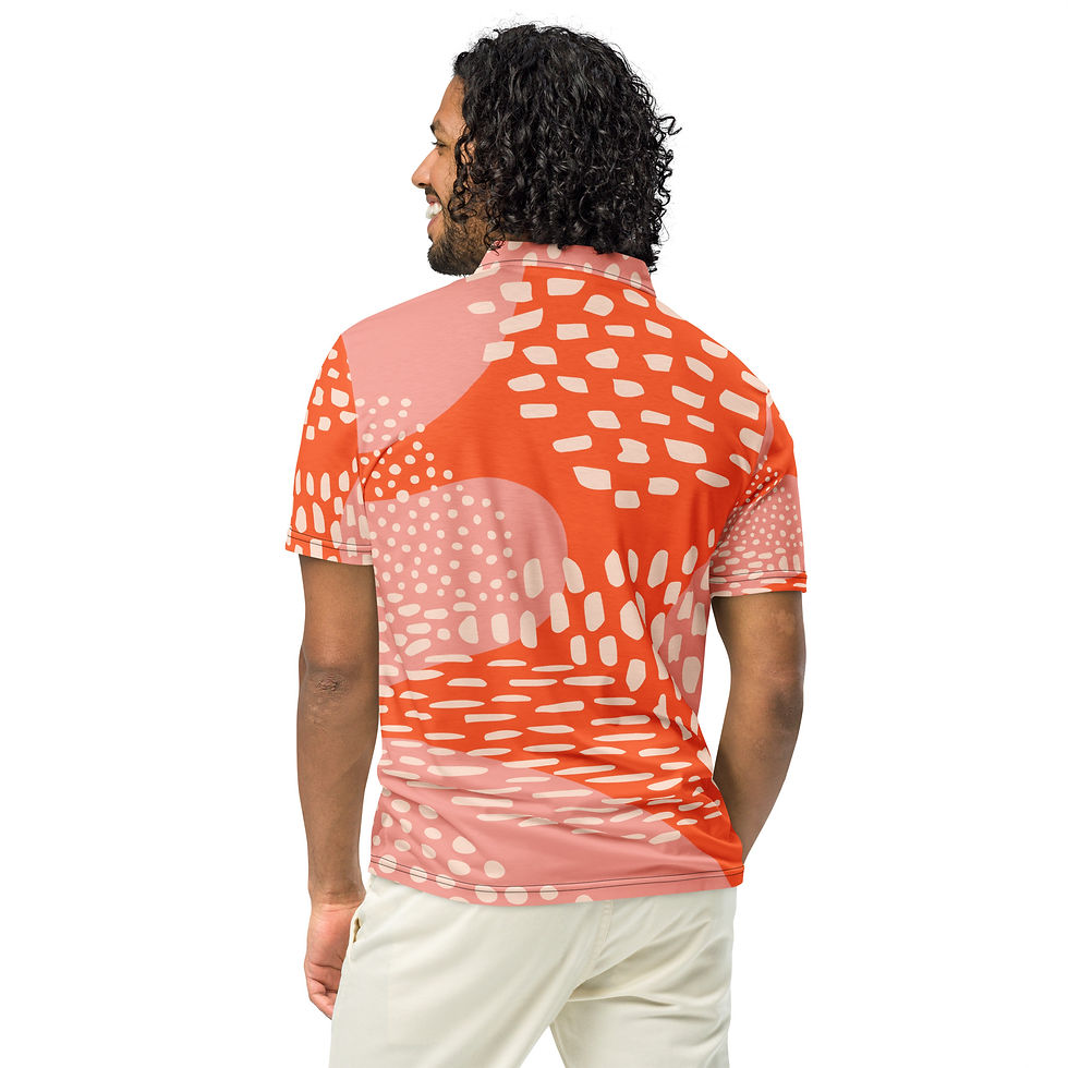 Thumbnail: Orange dots Men’s slim fit polo