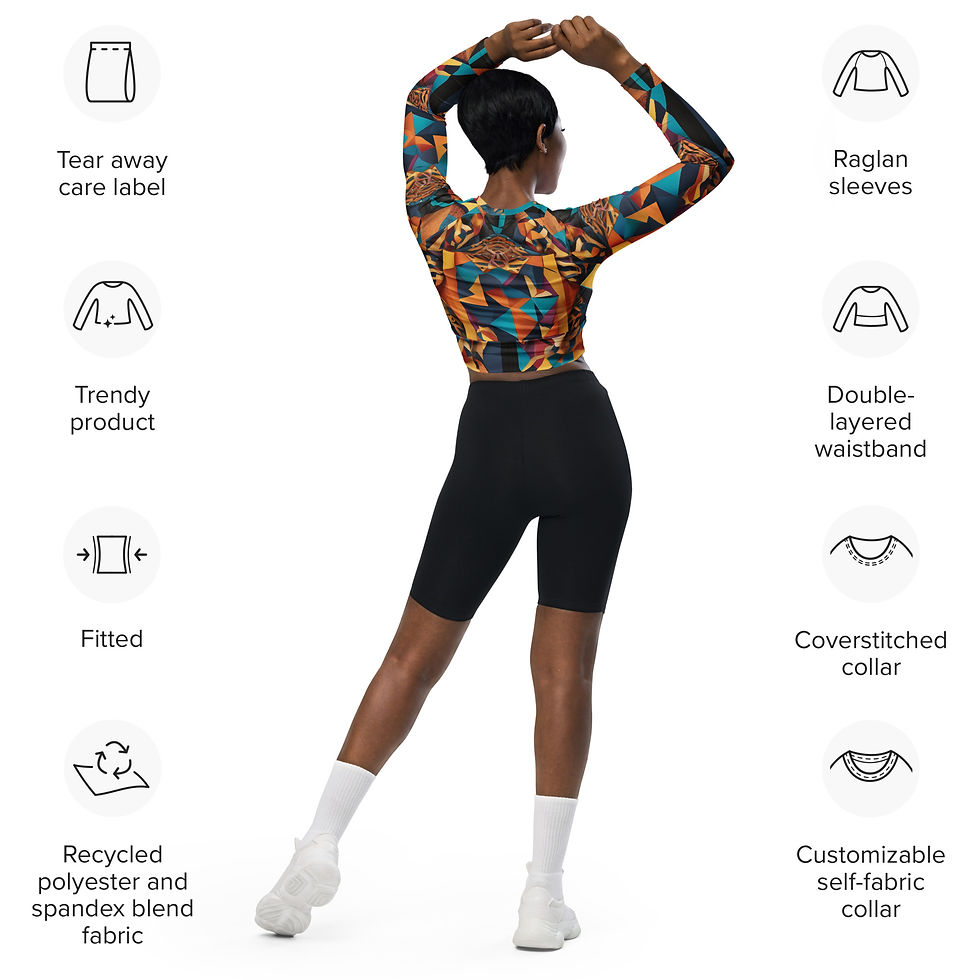 Thumbnail: African Tiger Recycled long-sleeve crop top