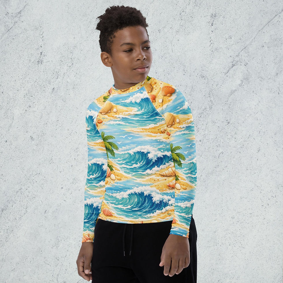 Thumbnail: Sea Side unisex Youth Rash Guard