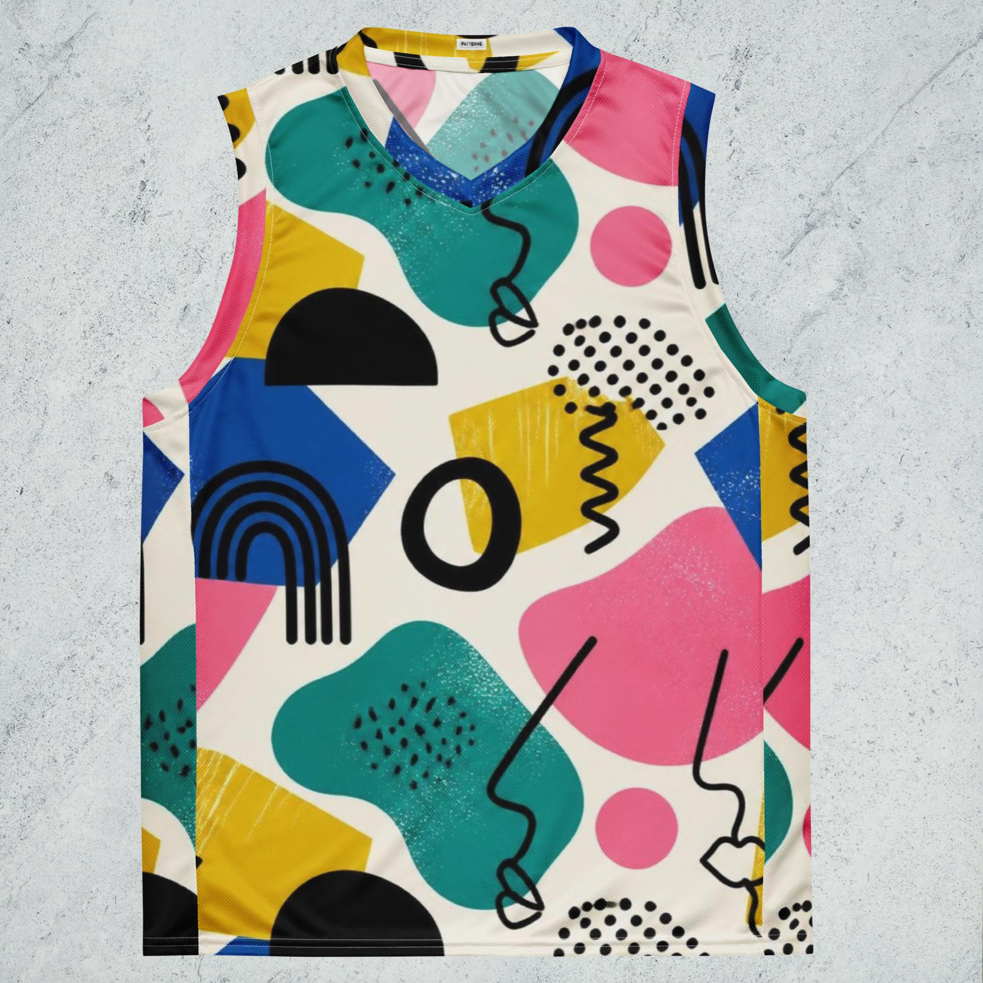 Abstract unisex basketball jersey