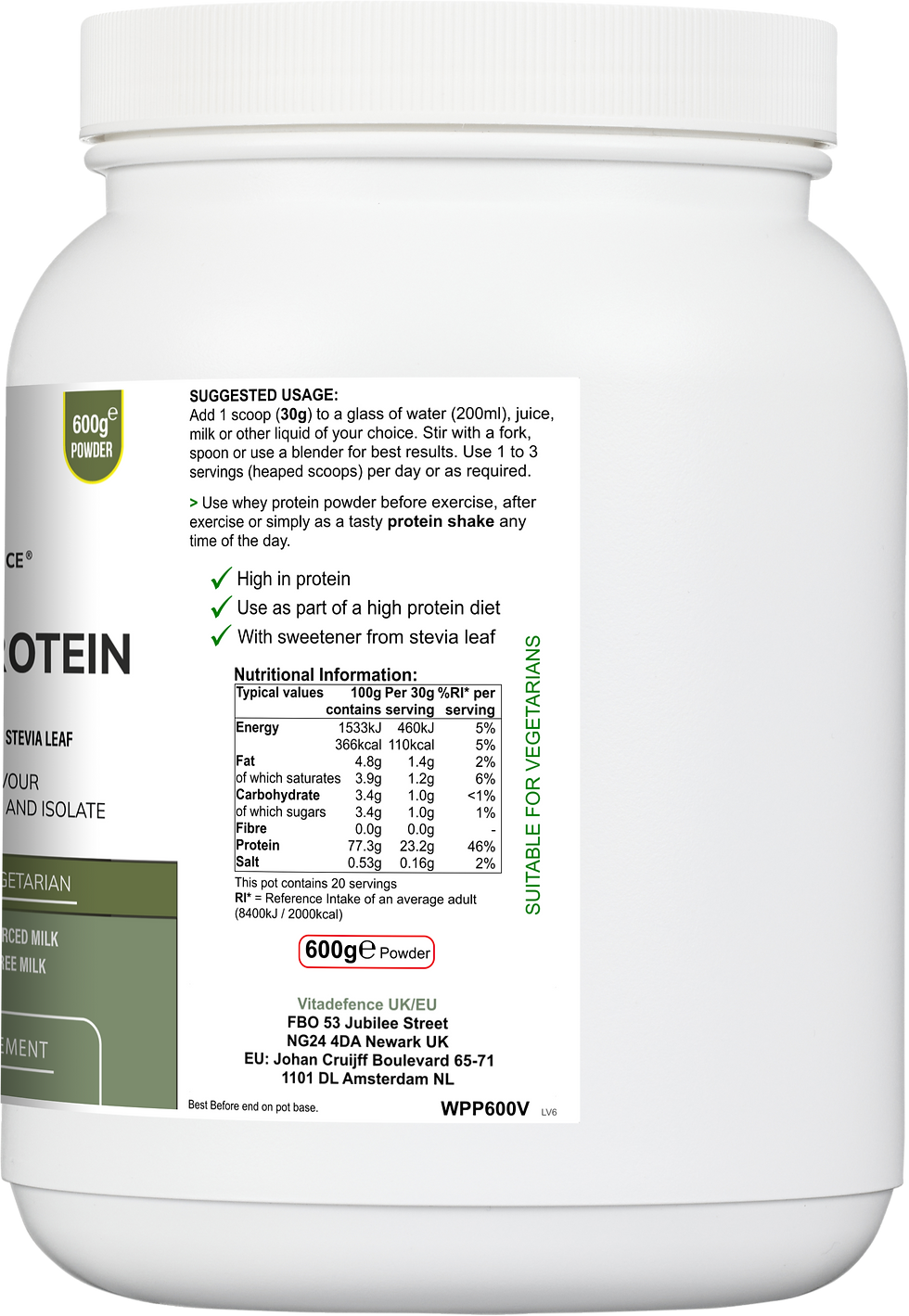 Thumbnail: Whey Protein Multi | Vanilla Flavour Protein Powder with Stevia – 600 g