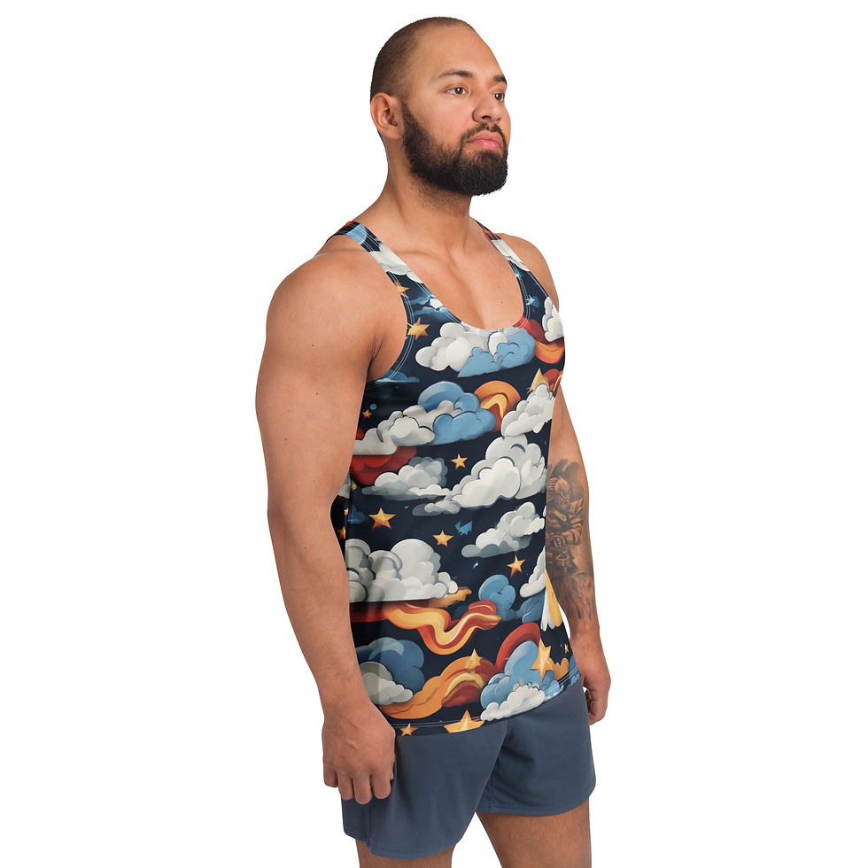 Thumbnail: Cartoon clouds Unisex Tank Top
