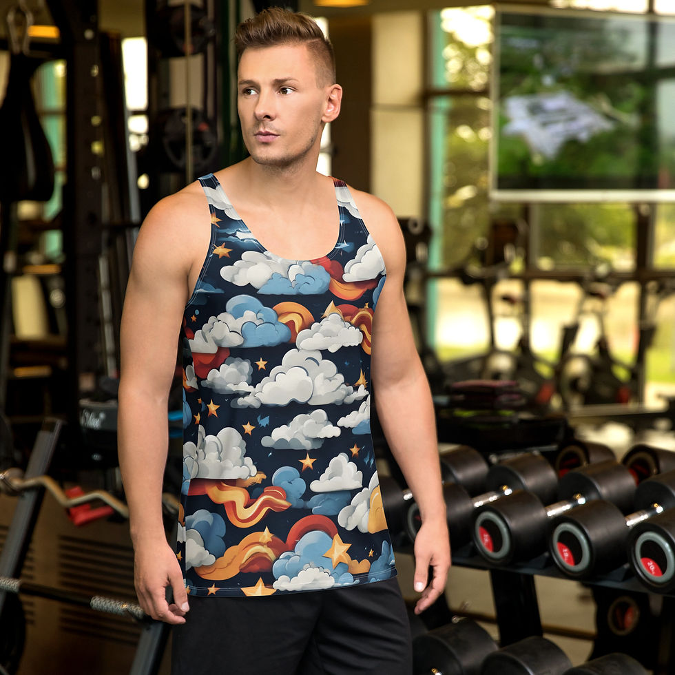 Cartoon clouds Unisex Tank Top
