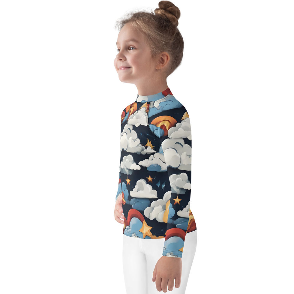 Thumbnail: Cartoon Clouds Kids Rash Guard