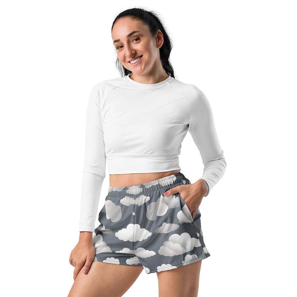 Thumbnail: Grey clouds Unisex Athletic Shorts