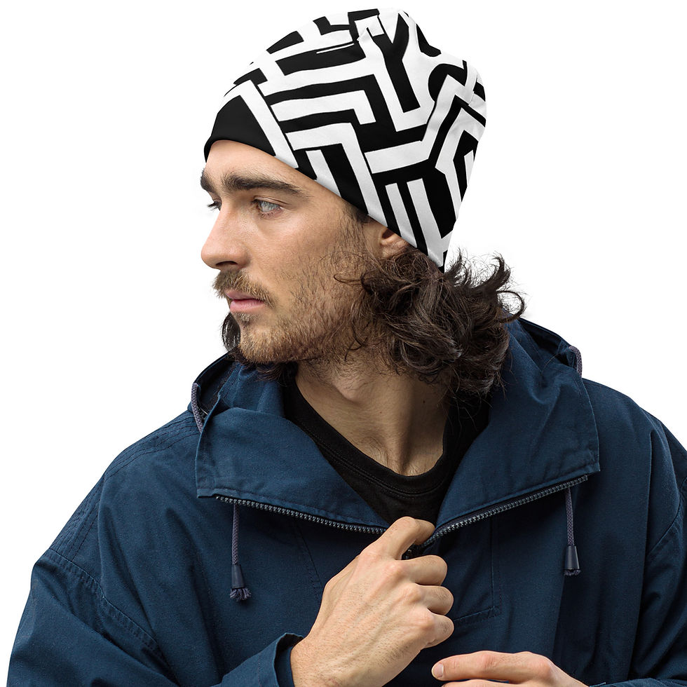 Thumbnail: Paths All-Over Print Beanie