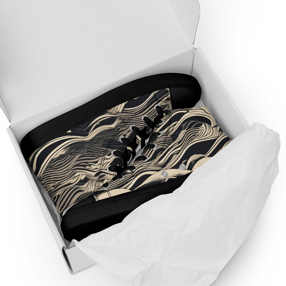 Thumbnail: Sound waves Women’s high top canvas shoes