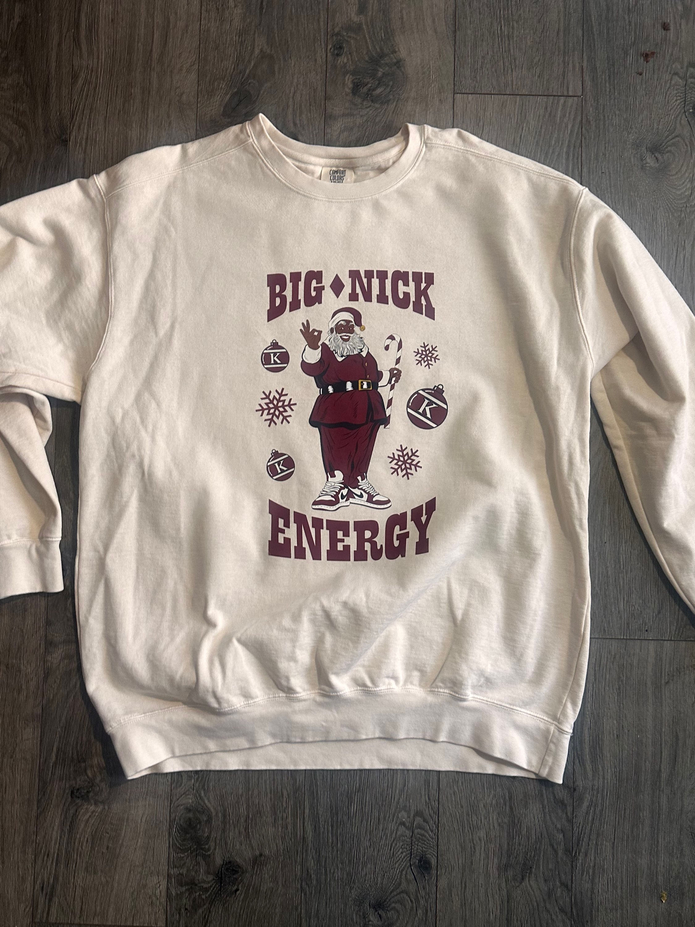 KAP Big Nick Energy Santa Fleece Sweatshirt (Cream)