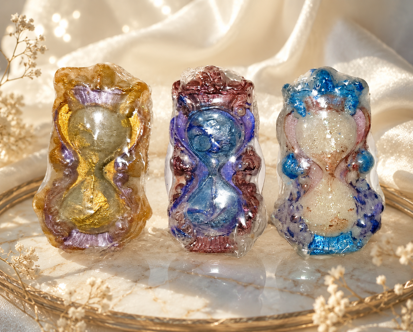 Eternal Hourglass Soap Collection: Unique Colors and Ingredients every time