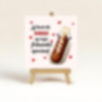 Origineel cadeau tegeltje met frikandel speciaal illustratie en hartjes