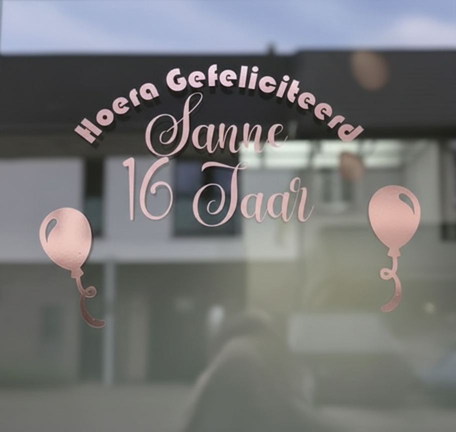 Hoera Gefeliciteerd Sanne 16 Jaar op raam