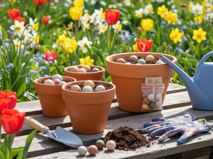 Blossombs zaadbommetjes in bloempotten als duurzaam lente cadeau van Hip met Pit Creaties