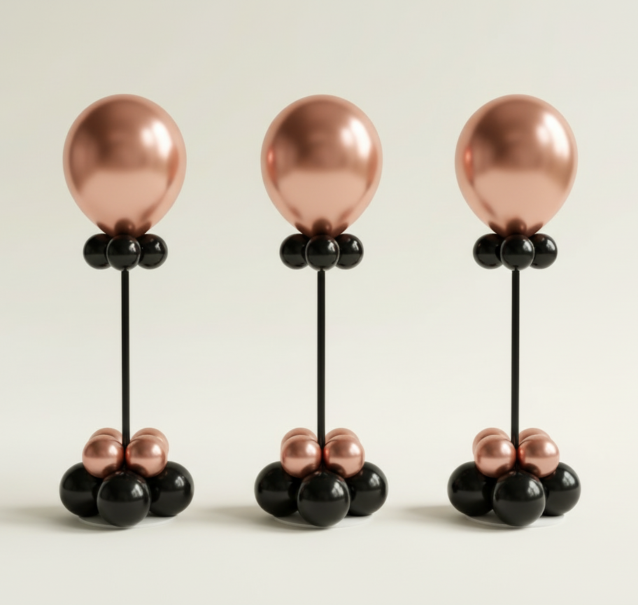 Ballonnenpakket 3 met slinger 45 ballonnen 2 trio heliumballonnen en 3 medium tafelballonnen