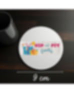 HIP MET PIT Creaties logo op ronde onderzetter, 9 cm