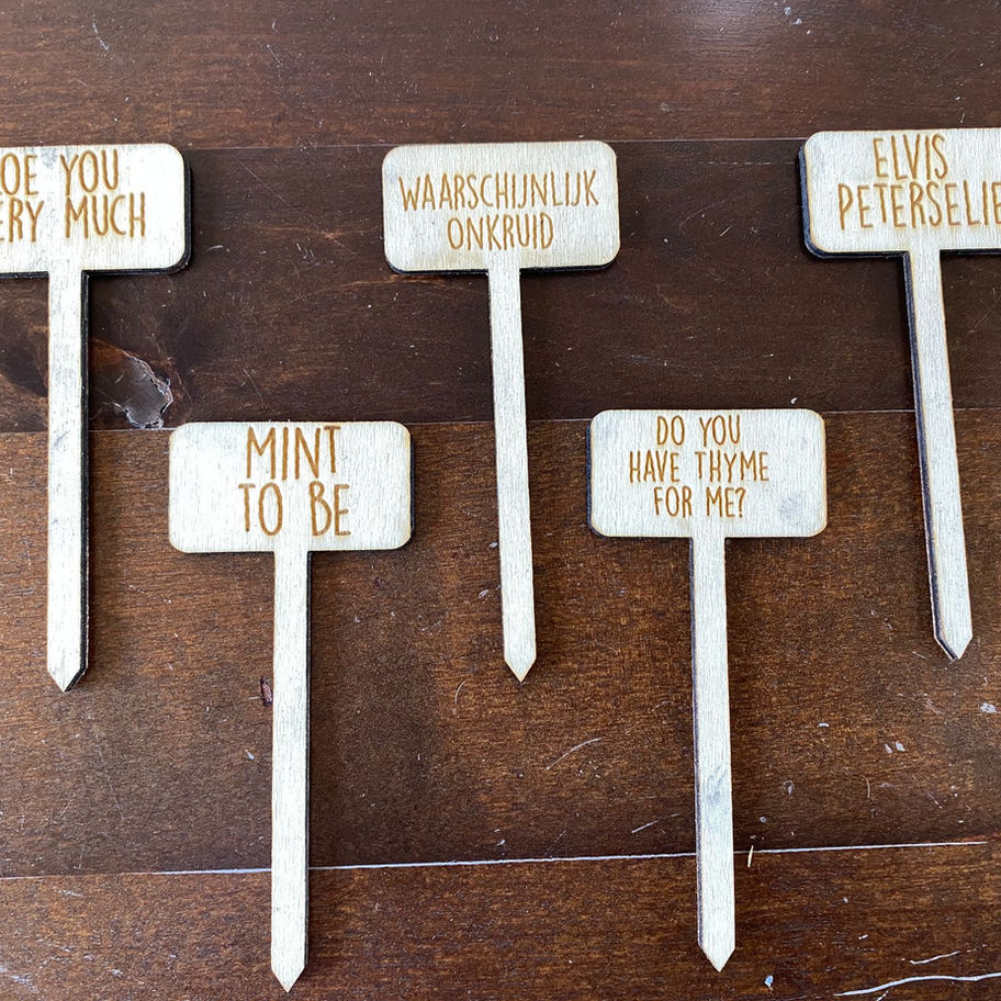 Plantenprikker met eigen tekst of logo gepersonaliseerd
