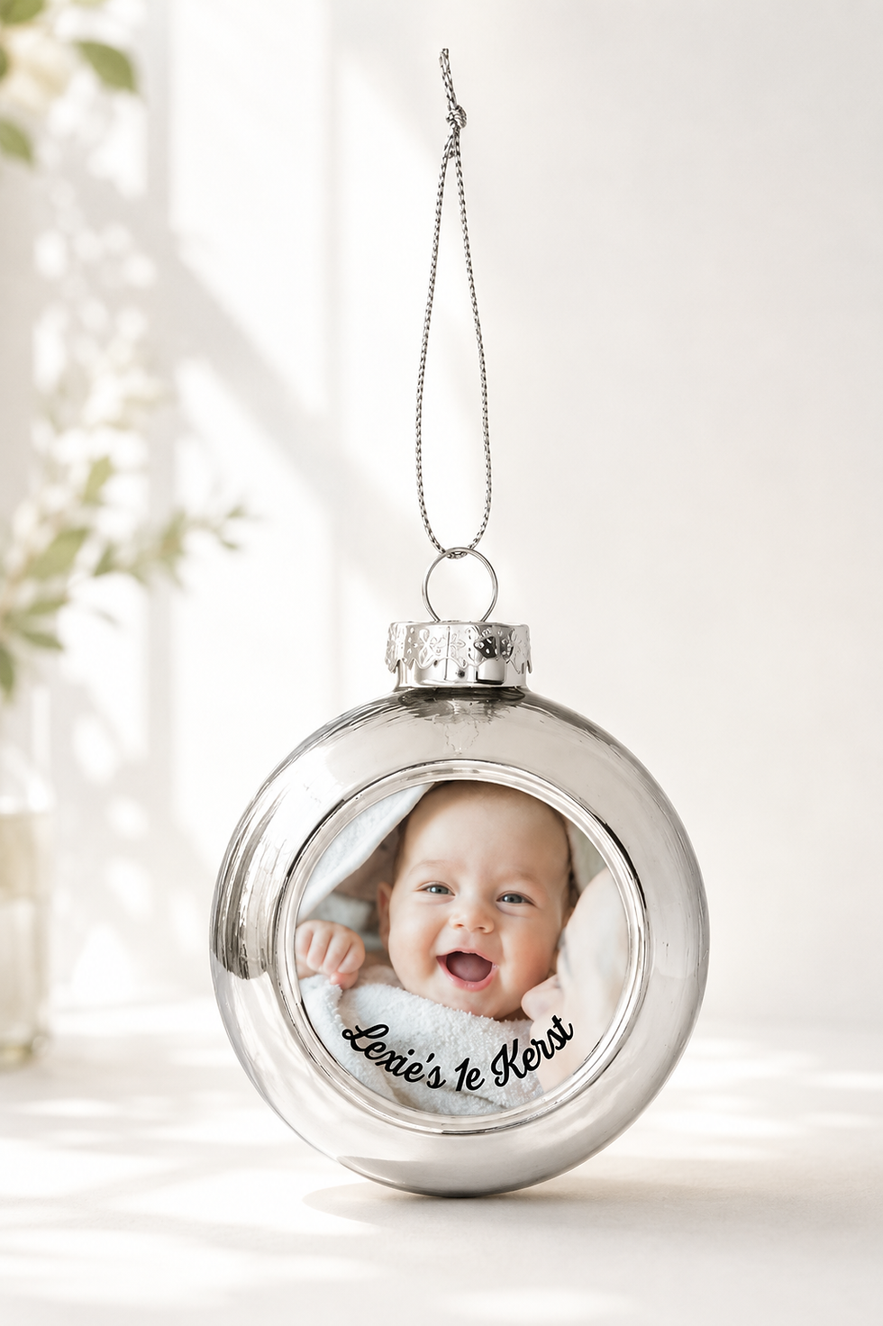 kerstbal met foto en tekst 1e kerst
