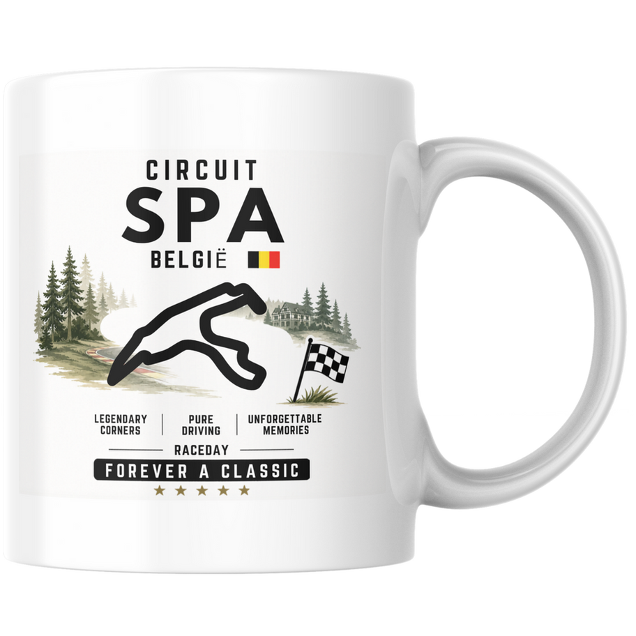 tijdloze keramische mok formule 1 circuit spa francorchamps